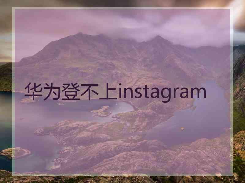 华为登不上instagram