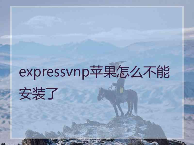 expressvnp苹果怎么不能安装了