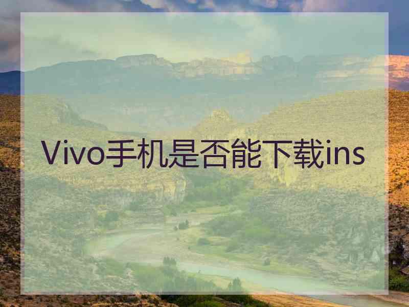 Vivo手机是否能下载ins