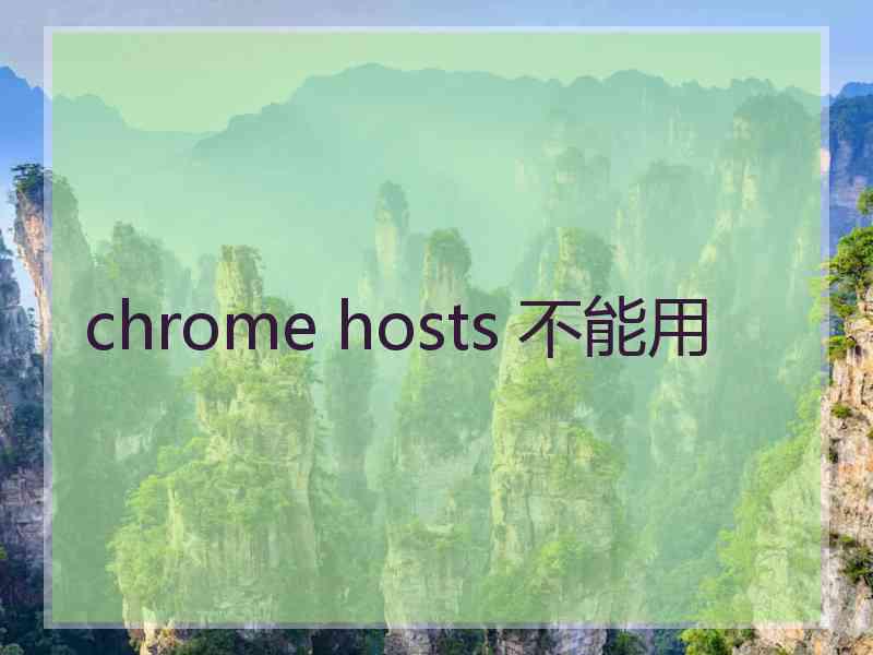 chrome hosts 不能用