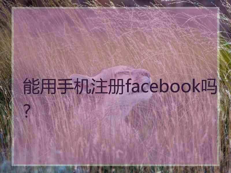 能用手机注册facebook吗?