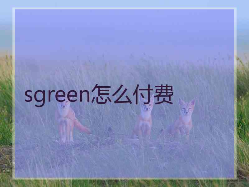 sgreen怎么付费