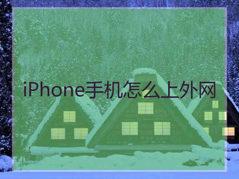 iPhone手机怎么上外网