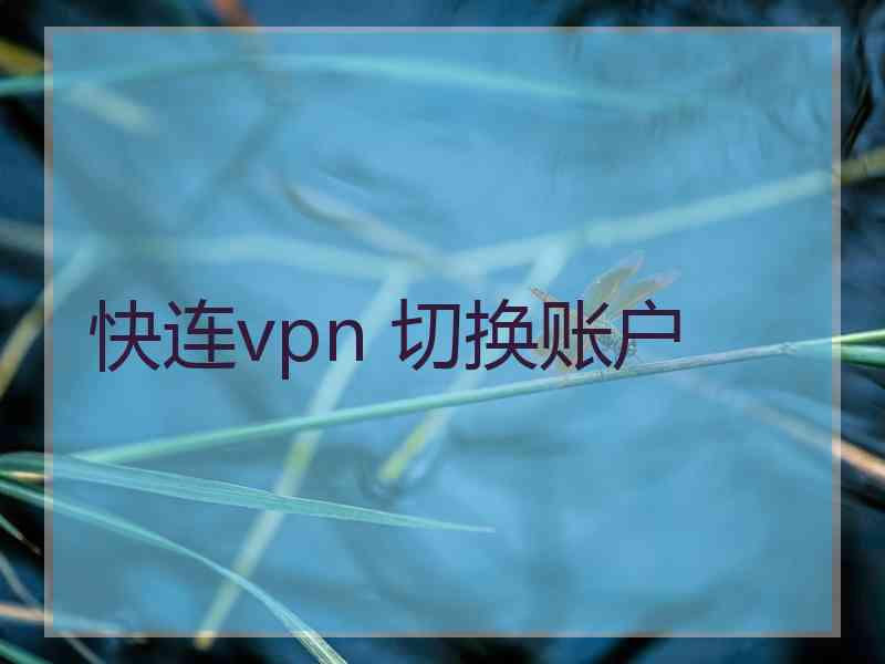 快连vpn 切换账户