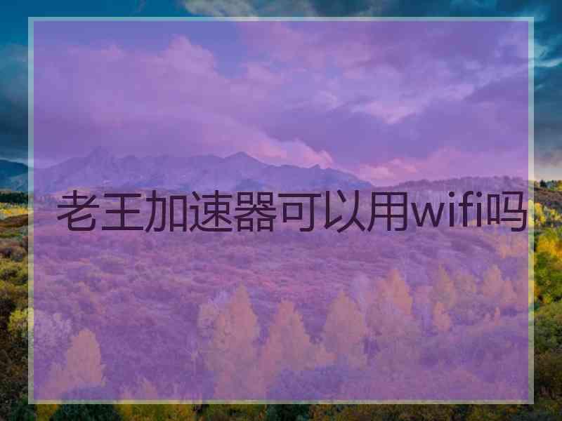 老王加速器可以用wifi吗