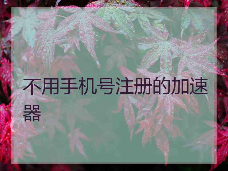 不用手机号注册的加速器