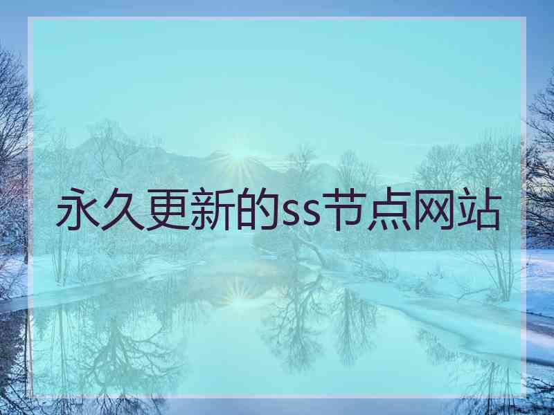 永久更新的ss节点网站