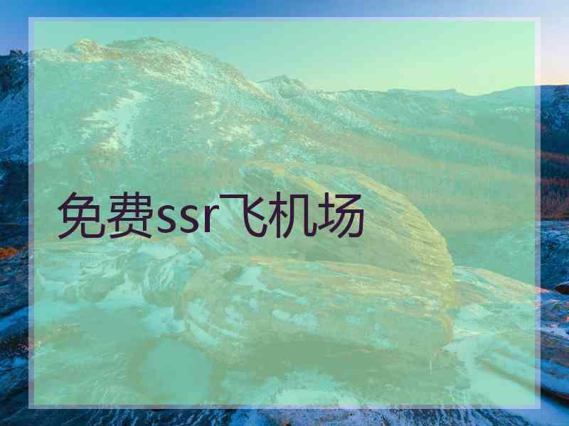 免费ssr飞机场