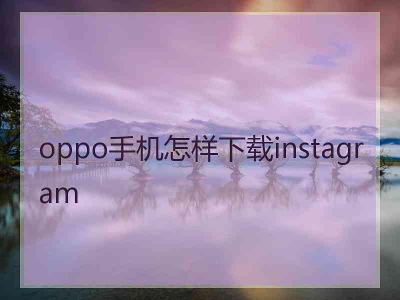 oppo手机怎样下载instagram