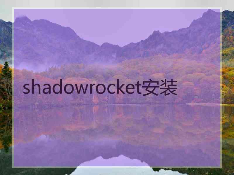 shadowrocket安装