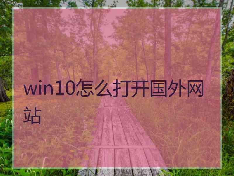 win10怎么打开国外网站