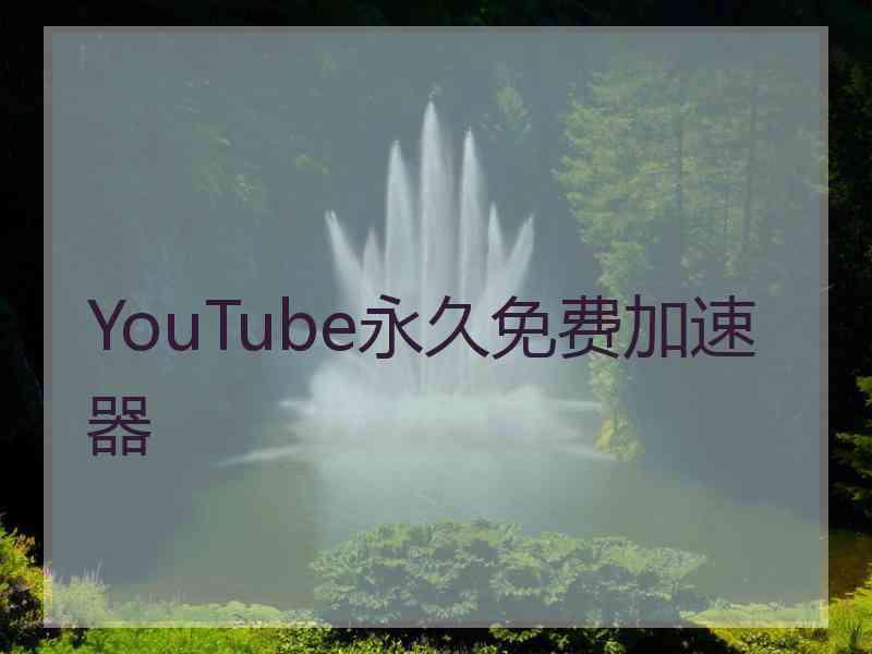 YouTube永久免费加速器