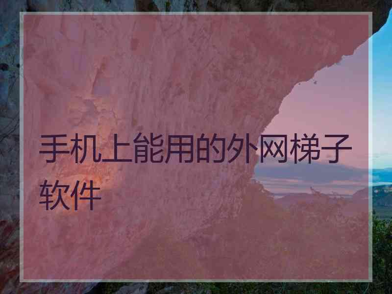 手机上能用的外网梯子软件
