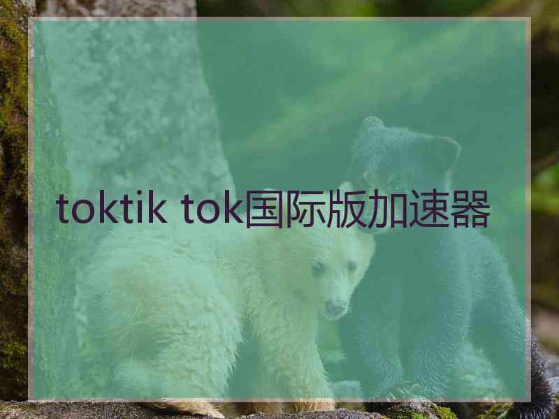 toktik tok国际版加速器