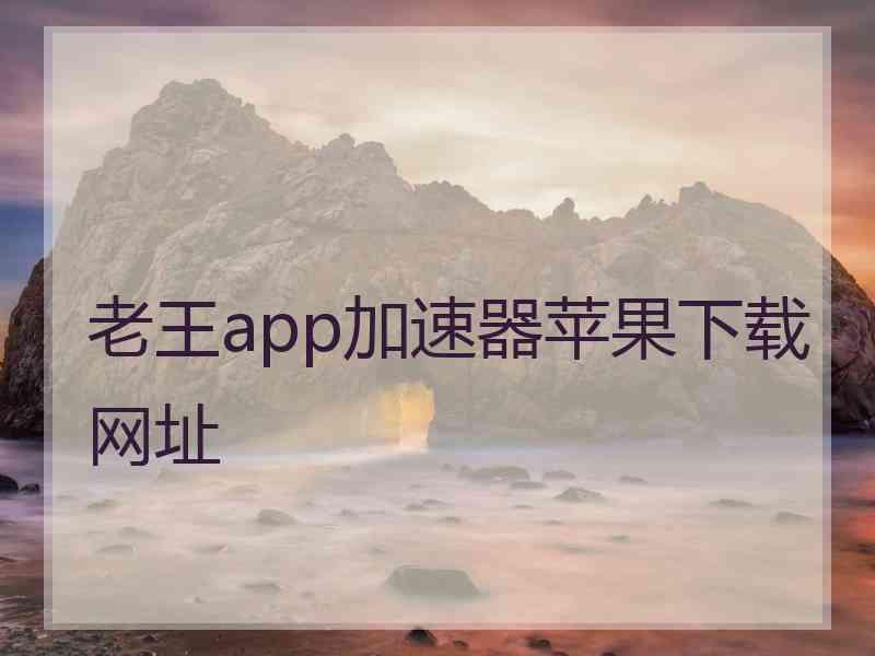 老王app加速器苹果下载网址