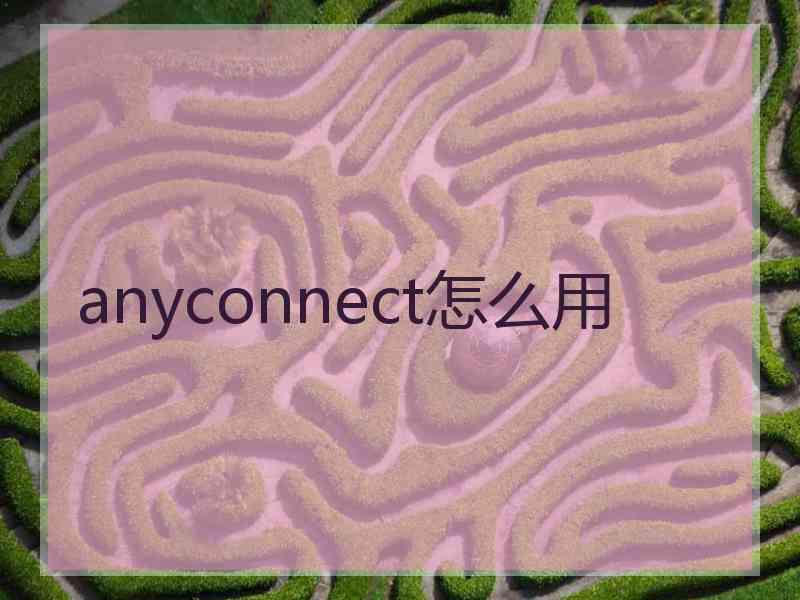 anyconnect怎么用