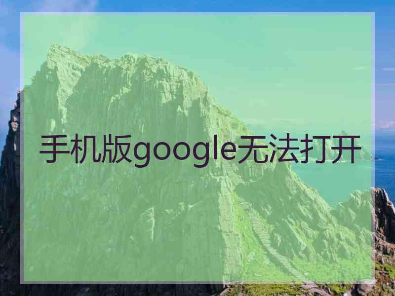 手机版google无法打开