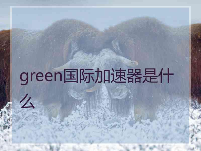 green国际加速器是什么