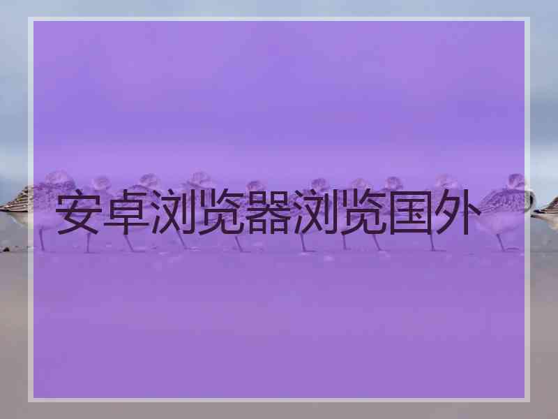 安卓浏览器浏览国外