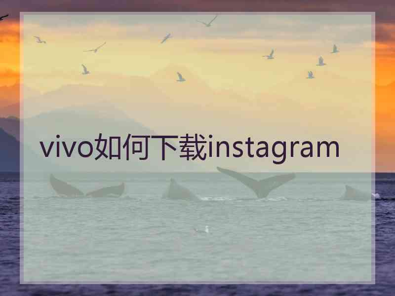 vivo如何下载instagram