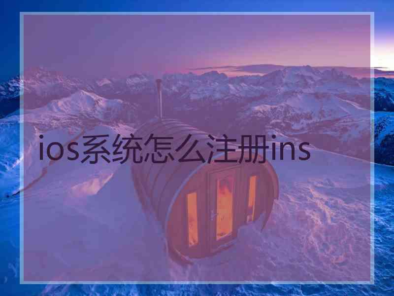 ios系统怎么注册ins